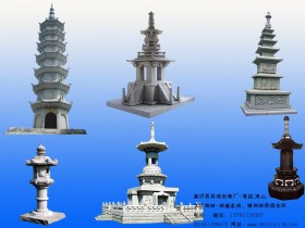 寺院佛塔雕刻曲直相合自然流畅