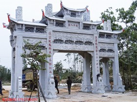 小区门楼图片_小区石大门样式社区石牌坊大全