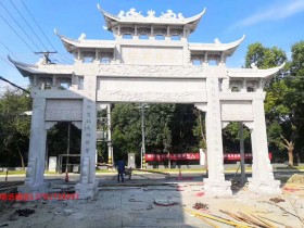 小区牌坊图片_社区石牌坊样式大全