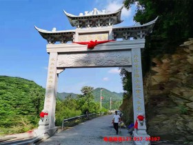 村庄一门石牌楼图片乡村单门石牌坊效果图设计