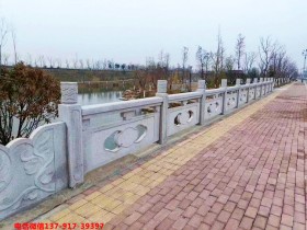 石栏杆制作样式及河边石头护栏河道石栏杆图片大全