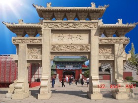 河南景区石牌坊农村石牌楼雕刻样式搭配图案
