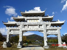 景区牌坊石牌楼搭配图案祠堂大门石门楼雕刻造型