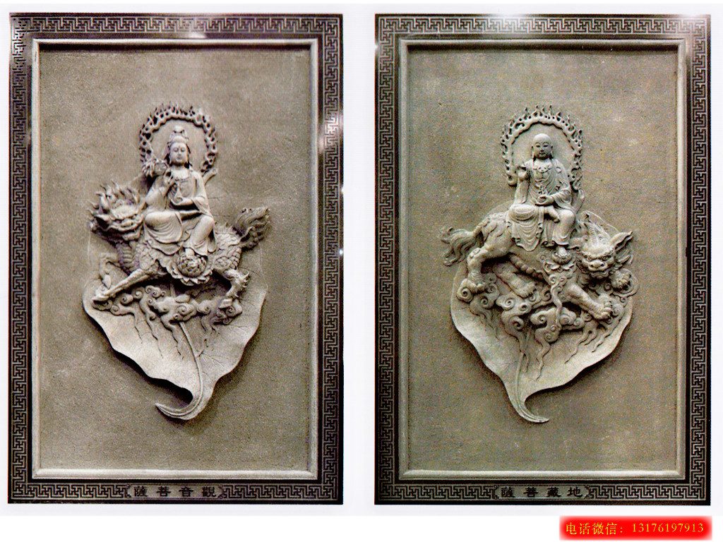 四川寺院古朴的浮雕石雕壁画装饰图片