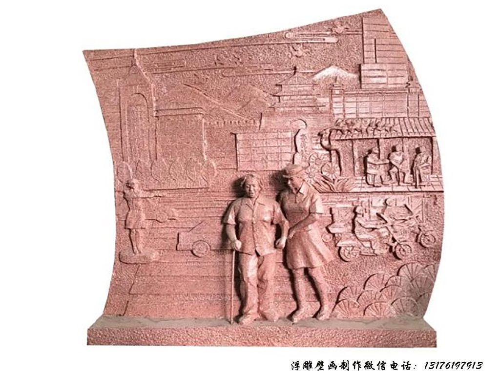 大厅大型山水墙壁花鸟浮雕壁画大全
