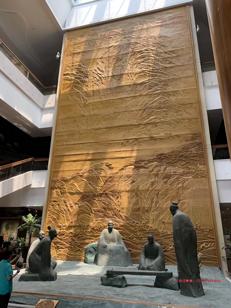 山水浮雕壁画-迎门墙山水浮雕图片适合安装在什么地方