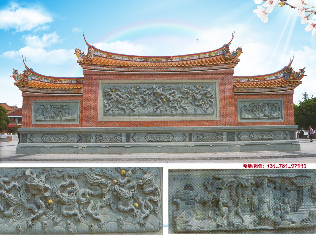 十个大门口迎门墙作用和九龙壁影壁图片大全