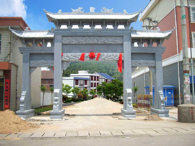 大门牌坊尺寸多少合适?农村大门牌坊规格尺寸
