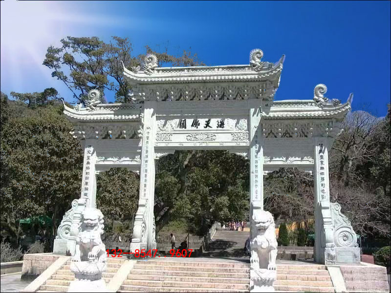河南景区石牌坊农村石牌楼雕刻样式搭配图案