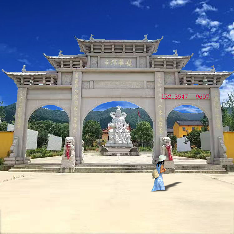 村口牌坊特色构建造型与石雕大门批发图片