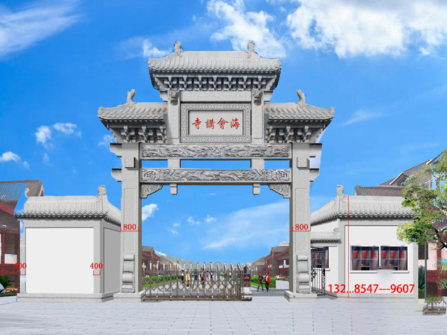 景区牌坊石牌楼搭配图案祠堂大门石门楼雕刻造型