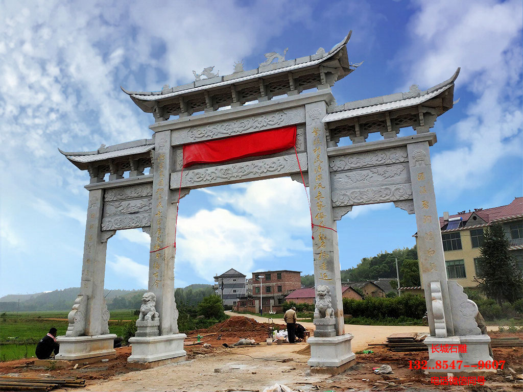 大型街道牌楼建立的意义和 景区古建牌坊的雕刻手法