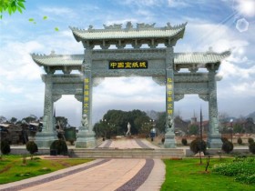 农村流行的门楼图片大全-经典石头大门图片