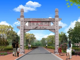 农村一门牌楼三门牌坊门楼图片大全