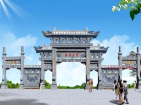 旅游区门楼_古镇石牌坊_景区大门石牌楼图片