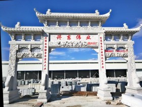 风景区石大门村口石大门-农村石牌坊制作-贵州安顺石牌坊厂家