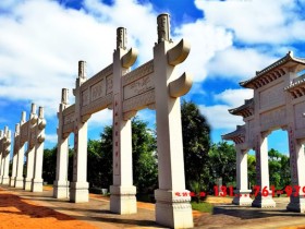 海南农村牌坊村口石牌楼图片-美丽乡村入口设计图案