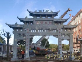 江西农村门楼子牌匾石门坊图片设计