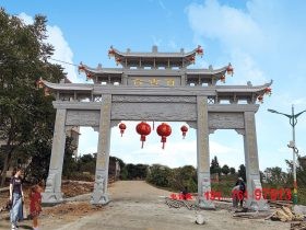 湖南农村牌楼村门头图片造型特点和价格大全