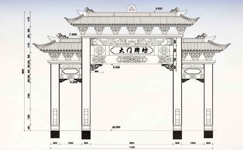 石牌楼设计图