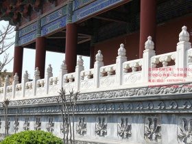 六个古建筑寺院石材栏板图片样式