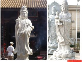 送子观音佛像石雕像-观音菩萨像雕塑图片大全