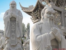 石雕孔子像价格-学校大型孔子像雕塑厂家-孔子雕刻图片大全