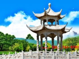 农村石凉亭-风景区六角石雕凉亭石亭子制作
