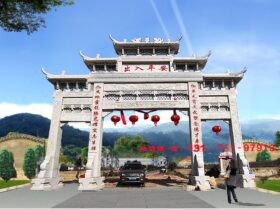 门楼牌坊在新农村村口大门等地方的运用
