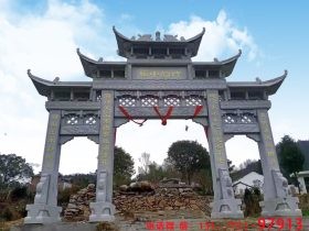 农村石牌楼的三种雕刻装饰技法