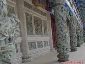 寺院龙柱象征着什么佛教广场龙柱图片和价格