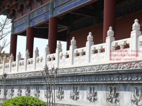 六个古建筑寺院石材栏板图片样式