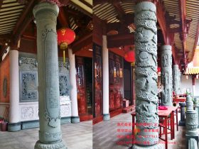 古建筑寺庙石雕龙柱盘龙柱图片雕刻特色