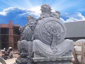 青石门墩图片大全_石狮子门墩石厂家