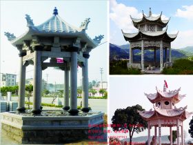 古建筑六角凉亭石亭子图片大全