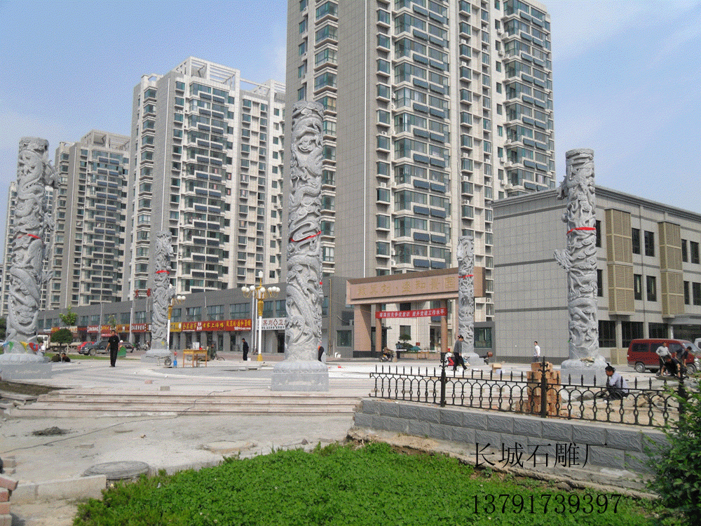 石雕文化柱龙柱图片