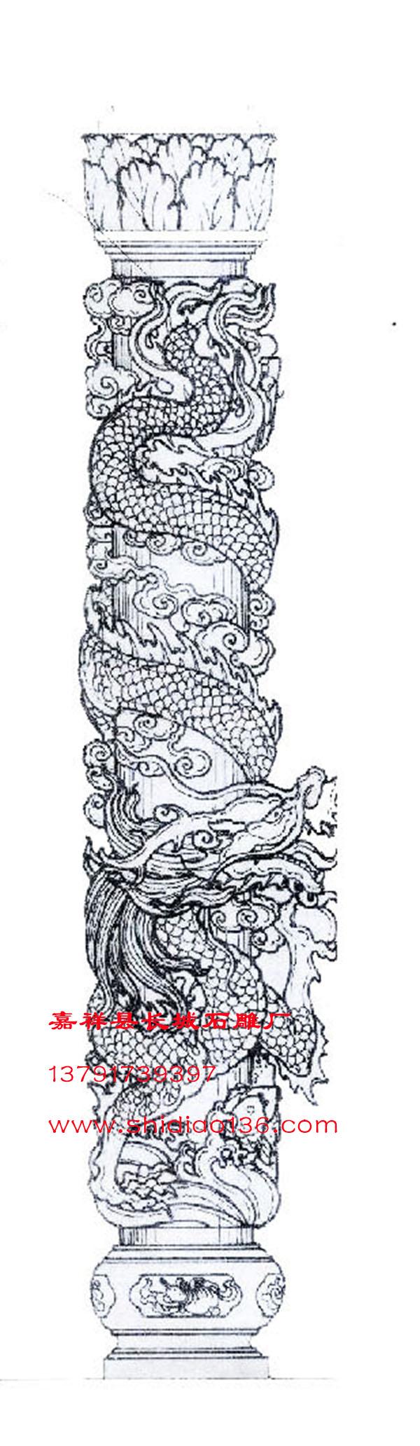 石雕龙柱图片盘龙柱设计效果图