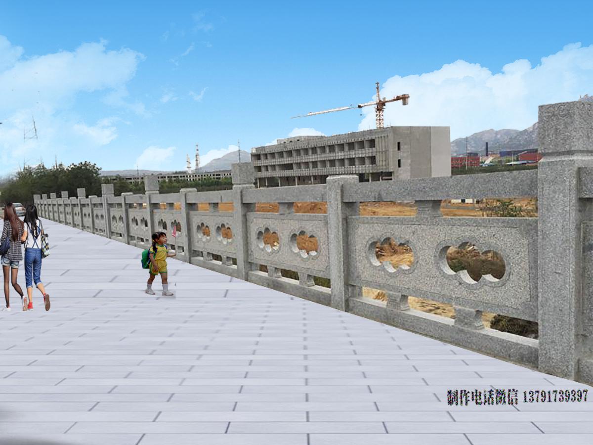 经典河边桥梁花岗岩镂空石栏杆雕刻图片